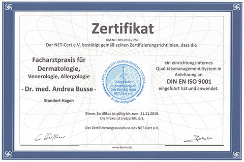 Cert Net e.V. Zertifikat - DIN EN ISO 9001